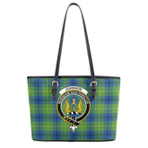 Johnson Ancient Tartan Crest Leather Tote Bag